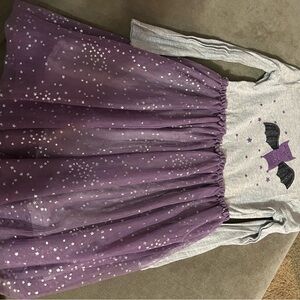 Purple Starry Dress with Gray Top